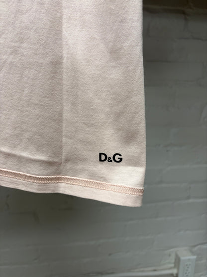 2000s Dolce & Gabbana ‘Paradiso’ Faded Pink Graphic T-Shirt