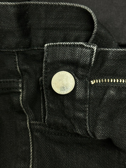 Raf Simons Raw Hem ‘RS’ Slim Cut Back Patch Denim