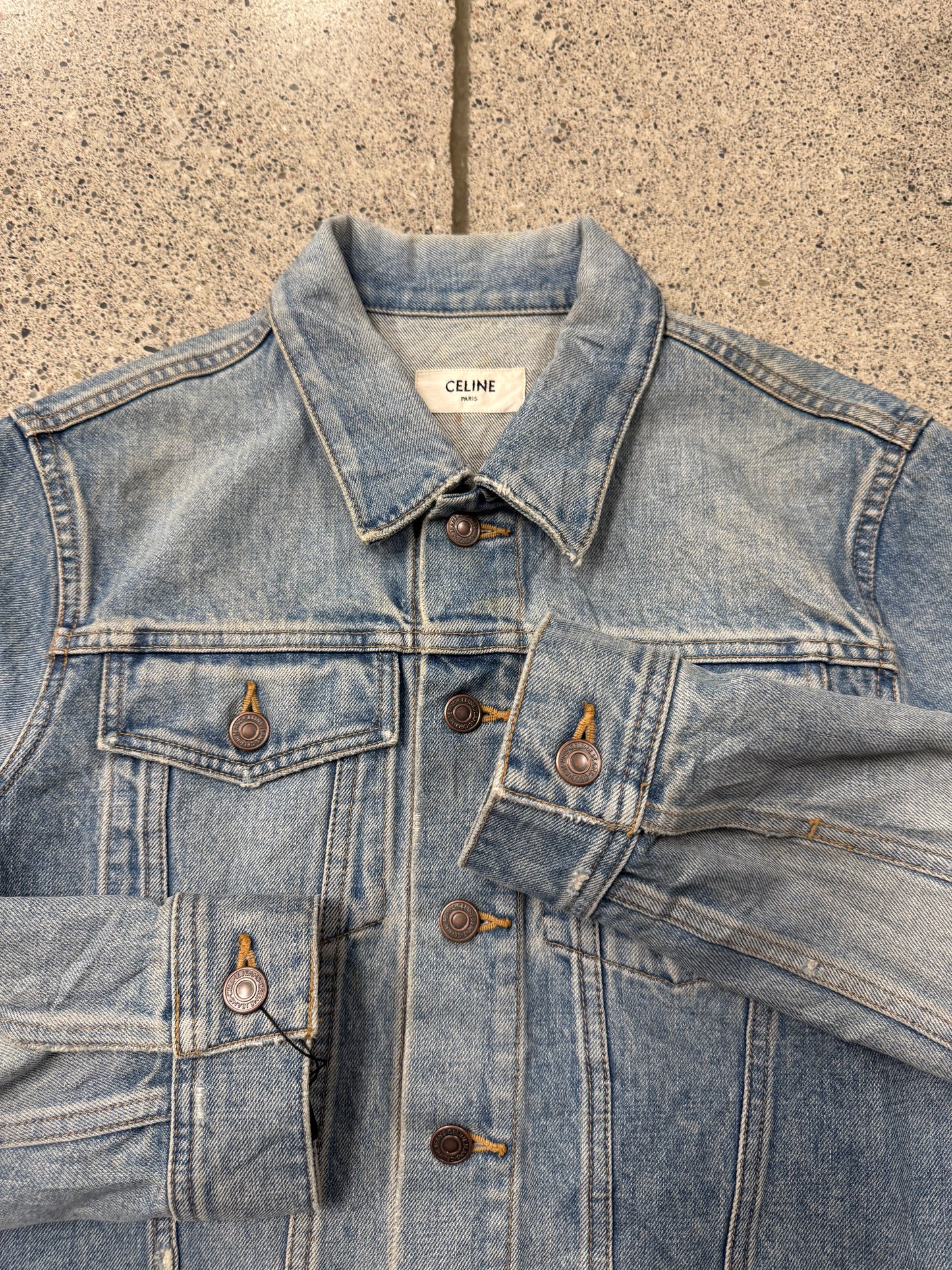 Celine Light Wash Blue Denim Trucker Jacket