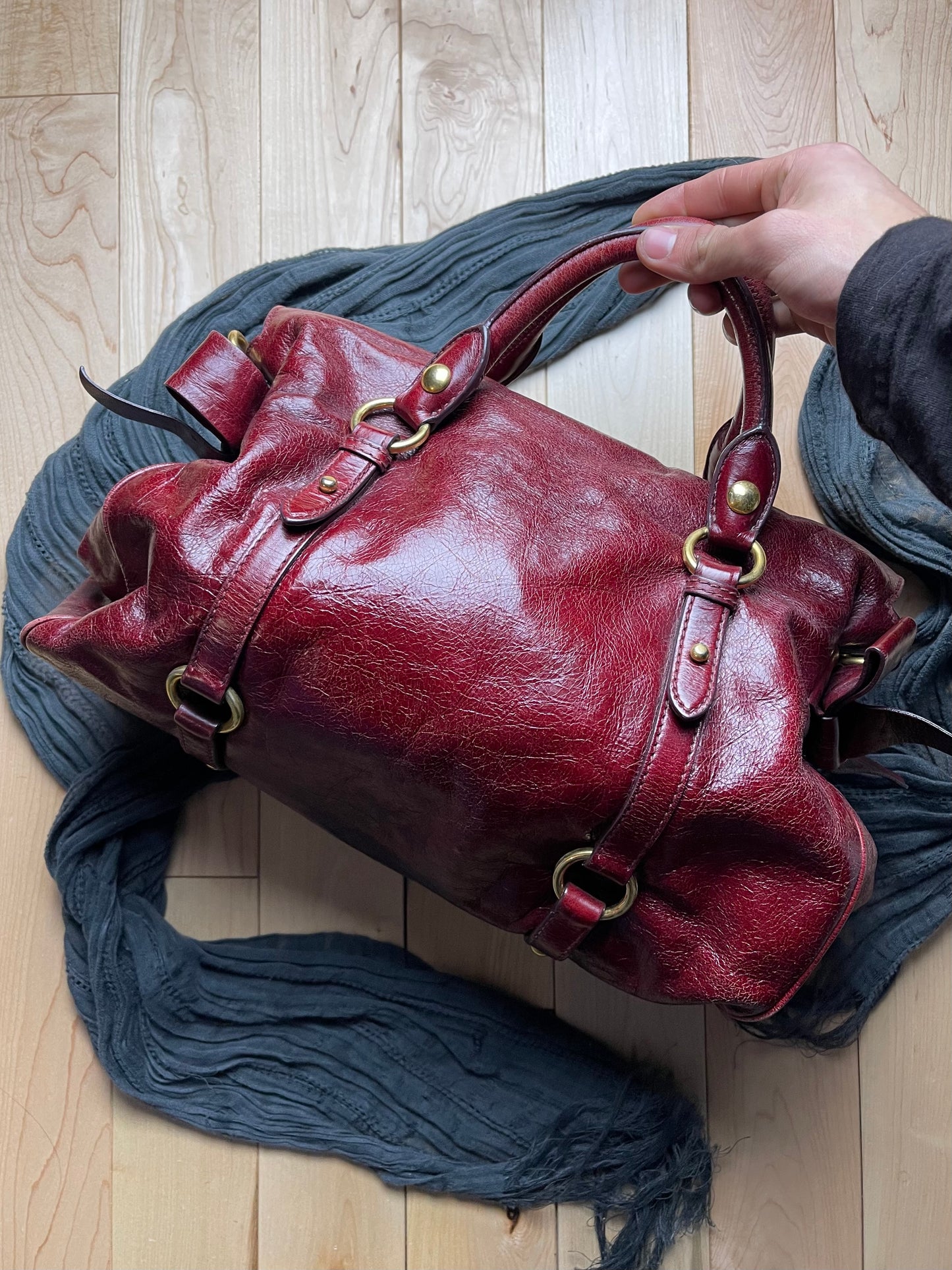 Miu Miu Oxblood Red Leather Bow Bag