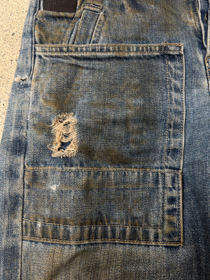 2000s Rick Owens 'Mud Wash’ Bootcut Slab Denim.