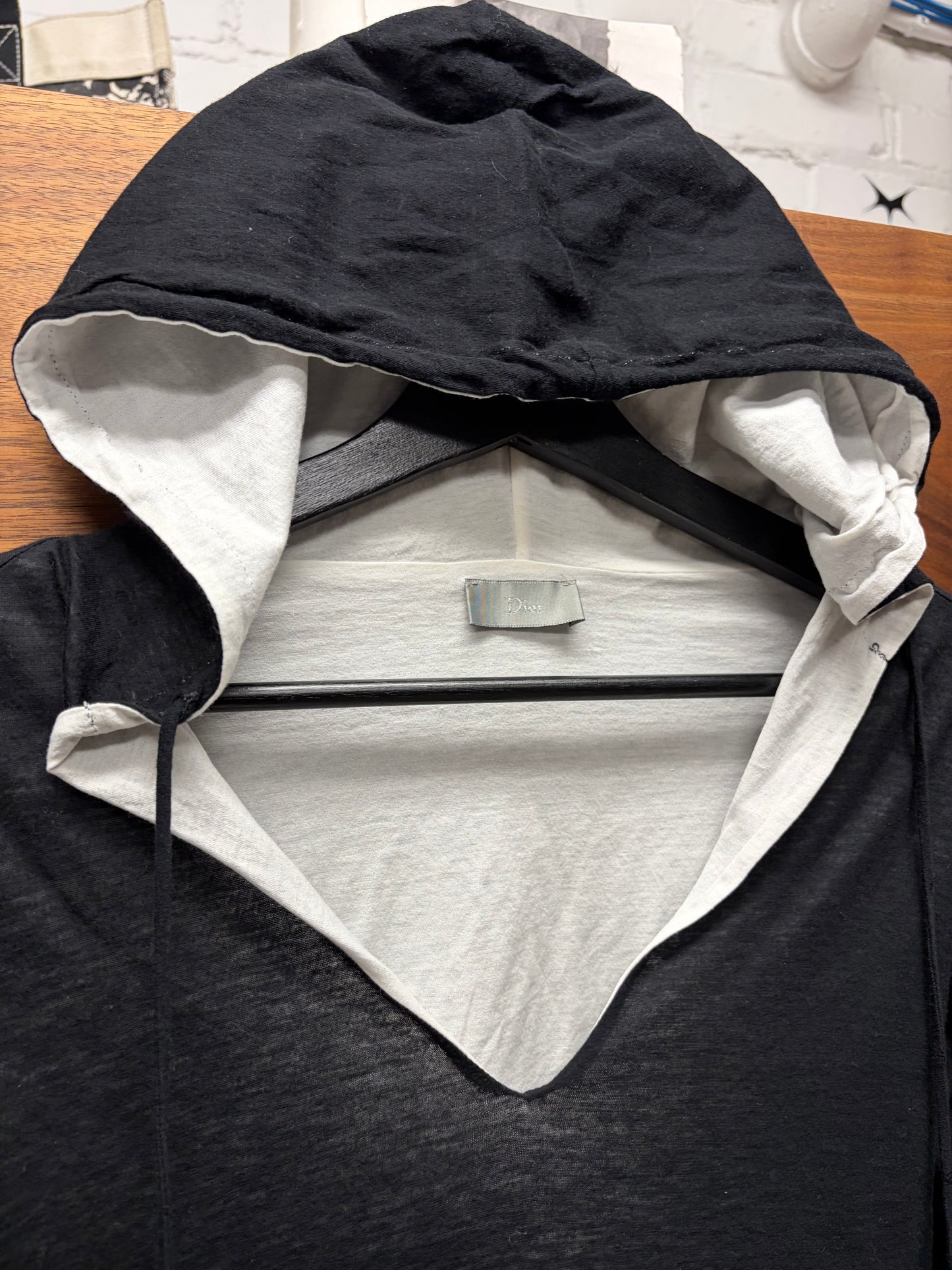 Dior Homme Low Collar Layered Cotton Hoodie
