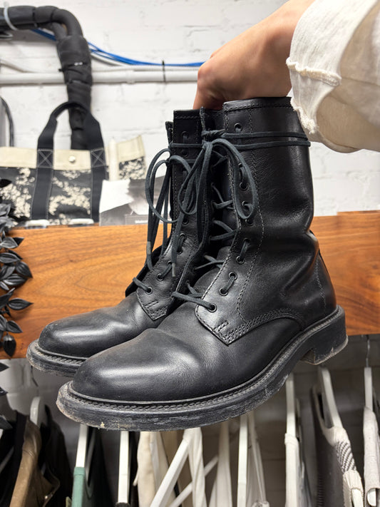 AW2014 Saint Laurent by Hedi Slimane ‘Ranger’ Black Leather Combat Boots