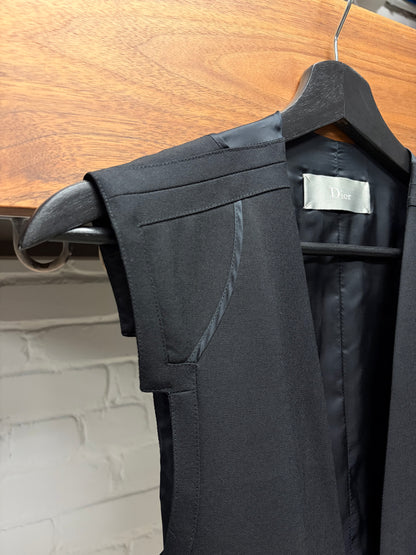 Dior Homme Black Wool Shoulder Padded Formal Vest
