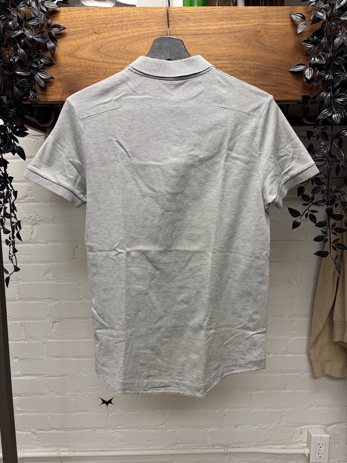 SS2004 Dior Homme by Hedi Slimane ‘Strip’ Grey Bee Embroidered Logo Polo