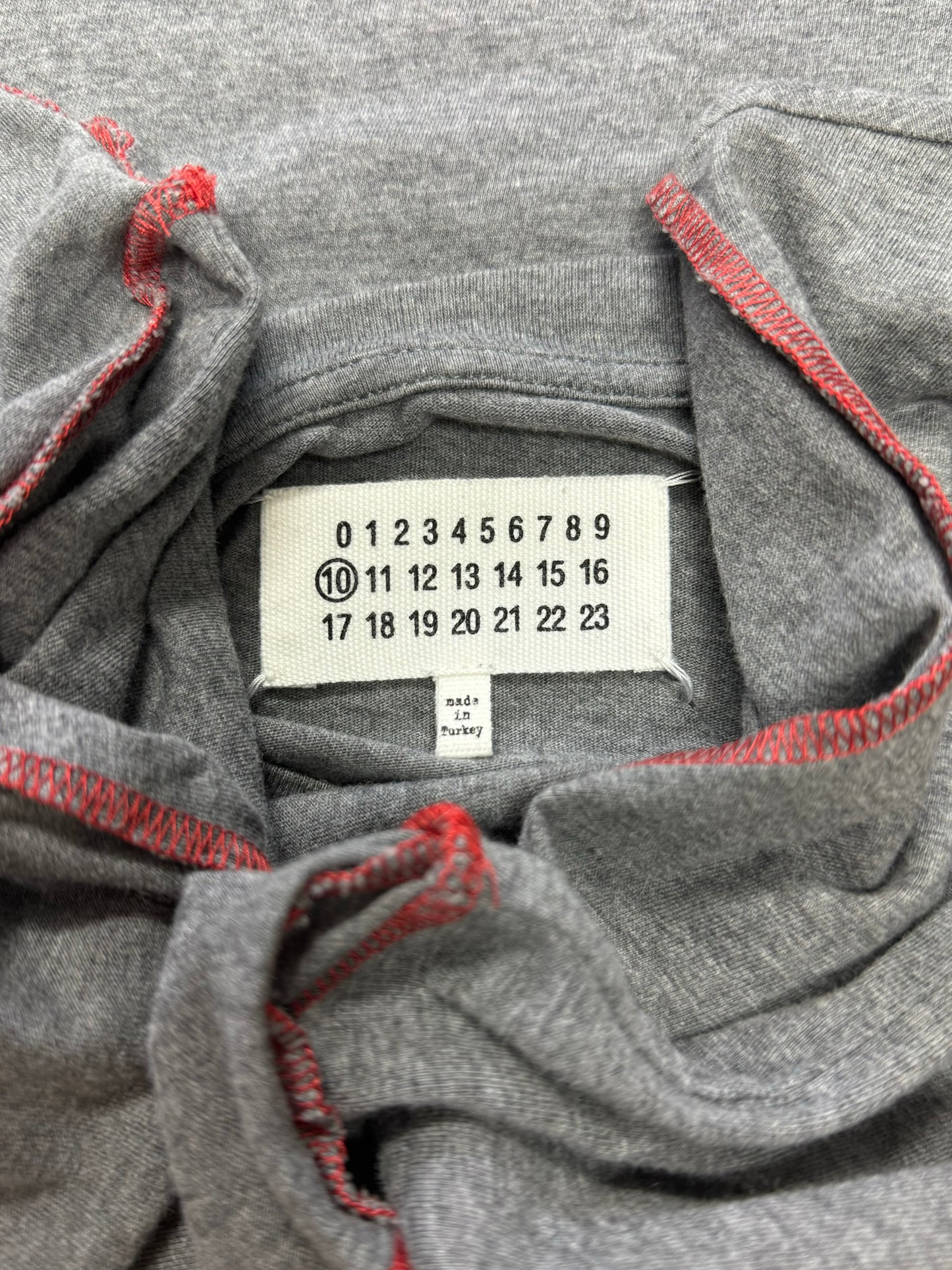 Maison Margiela Contrast Stitch Grey/Red T-Shirt