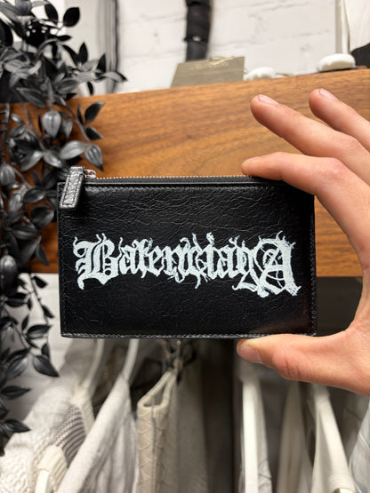 AW2023 Balenciaga ‘Heavy Metal’ Black Leather Cardholder Wallet