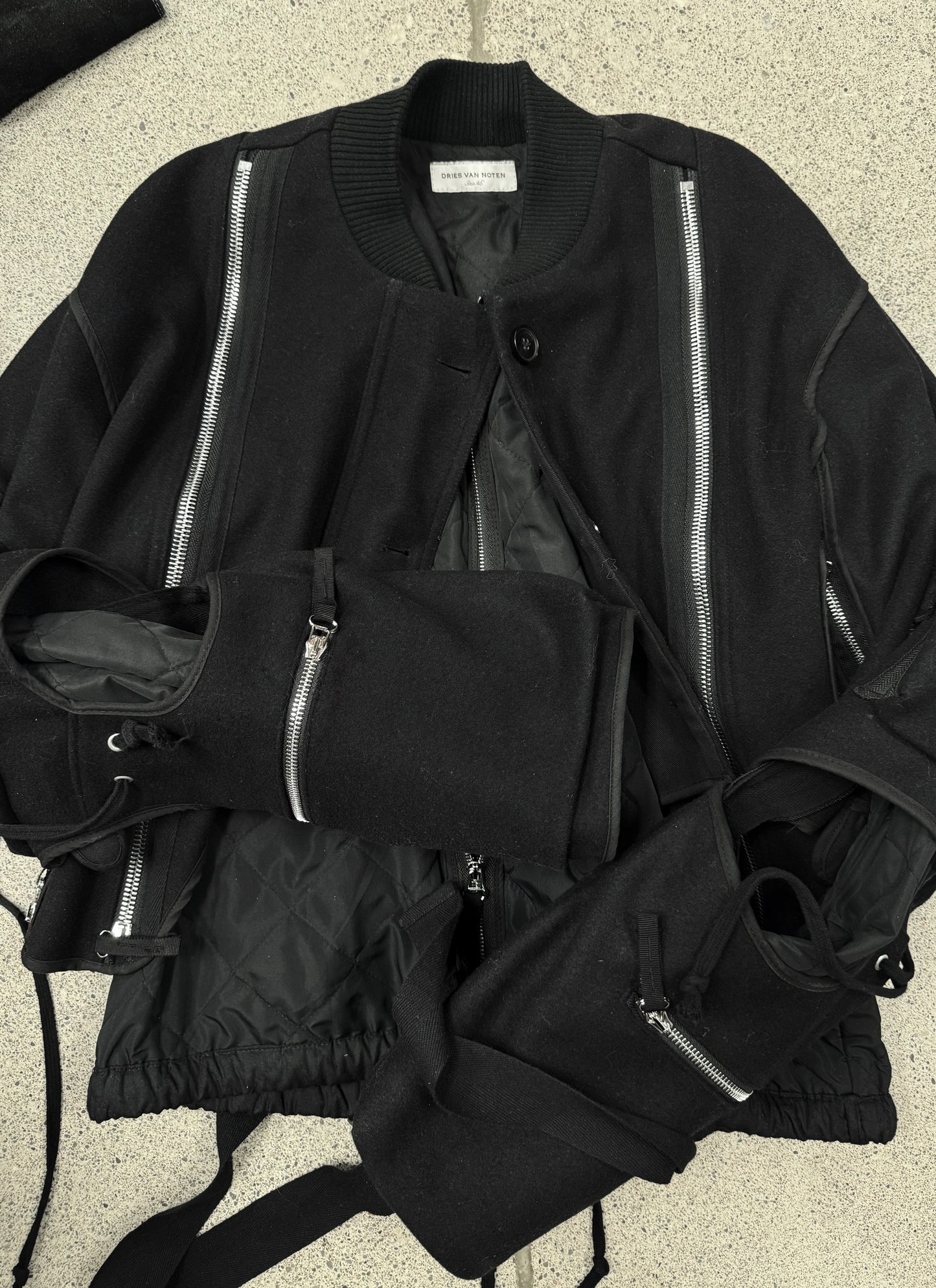 AW2014 Dries Van Noten Wool ‘Back-Zip’ Bomber Jacket