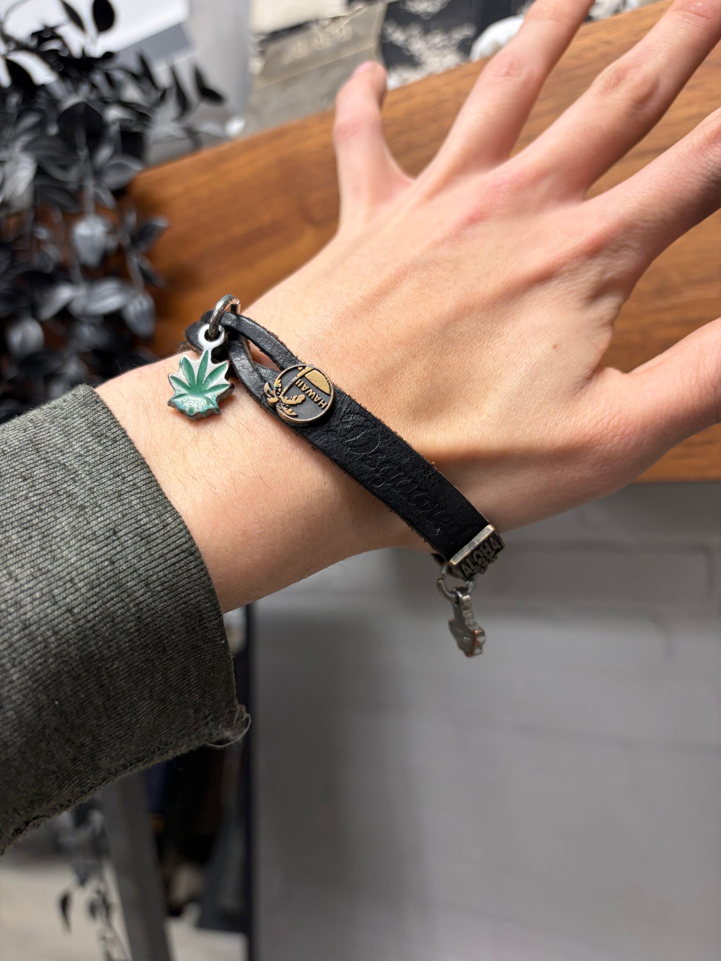 SS2005 Dsquared2 ‘Weed Charm’ Braided Leather Bracelet