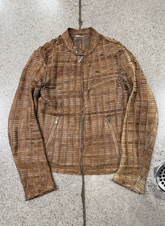 2000s Dolce & Gabbana ‘Braided’ Lambskin Leather Jacket