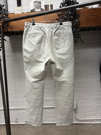 Vintage Yves Saint Laurent ‘Rive Gauche’ White Leather Pants