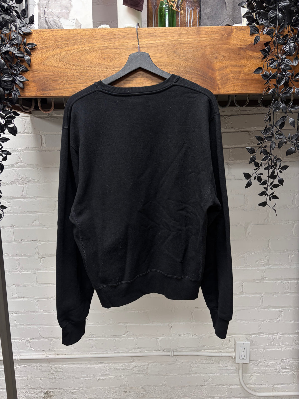 2024 Saint Laurent ‘YSL’ Embroidered Logo Black Sweatshirt