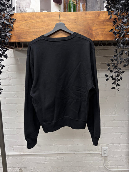2024 Saint Laurent ‘YSL’ Embroidered Logo Black Sweatshirt