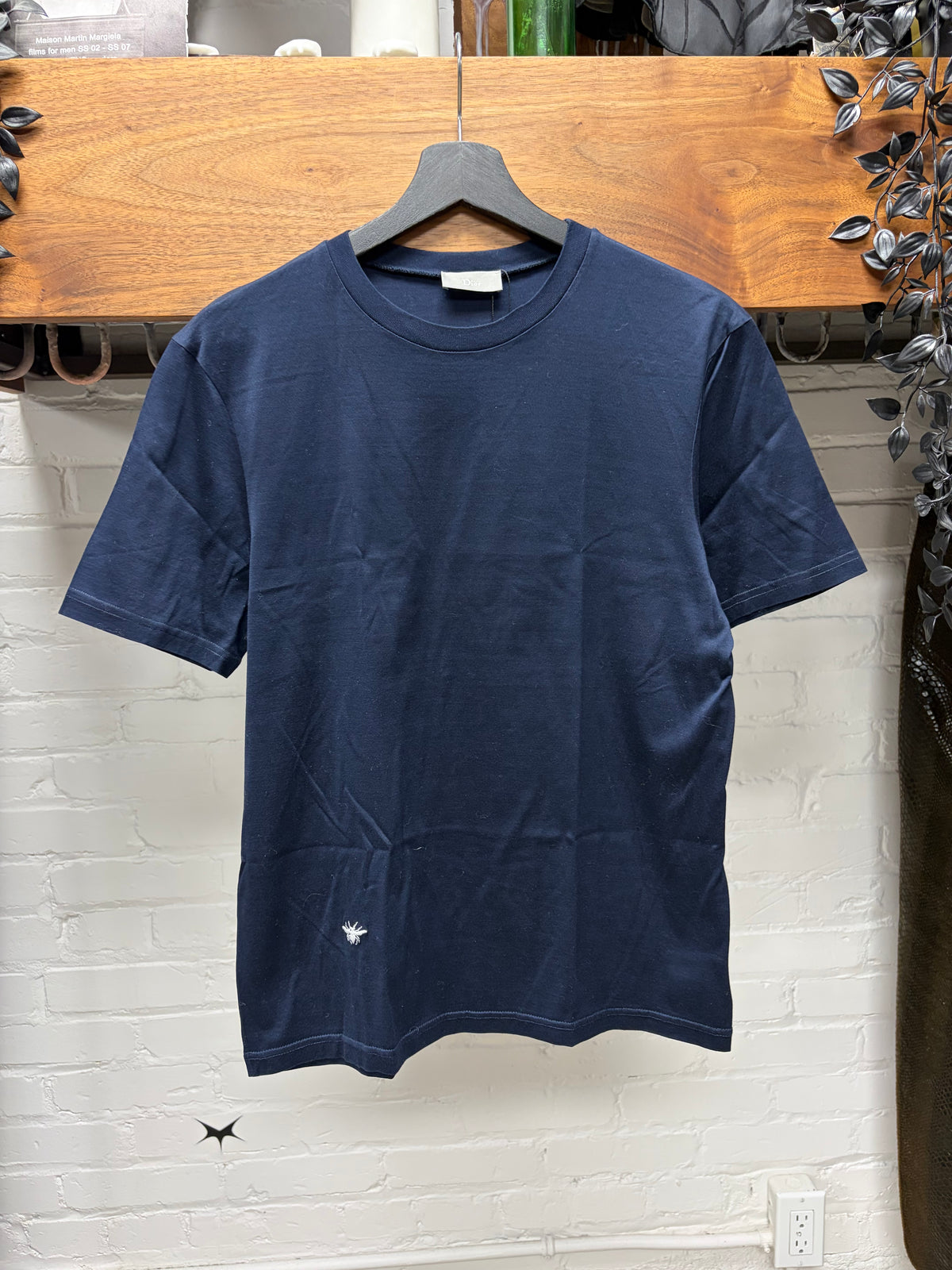 Dior Homme ‘Bee’ Embroidered Logo Navy/White T-Shirt