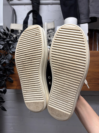 AW2022 Rick Owens Black/Milk DRKSHDW ‘Ramones’ Low Top Sneakers