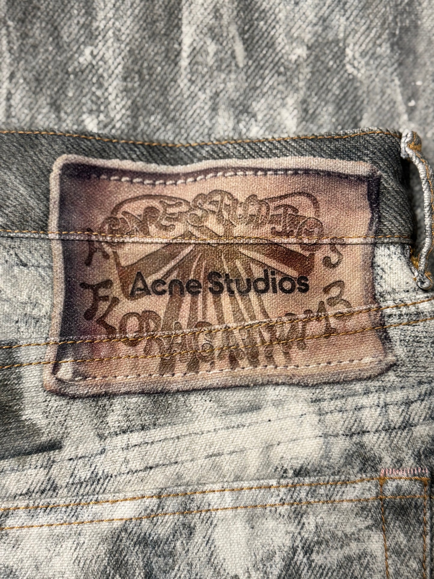 Acne Studios ‘Trompe L’œil’ Cold Grey Wide Leg Painter Denim