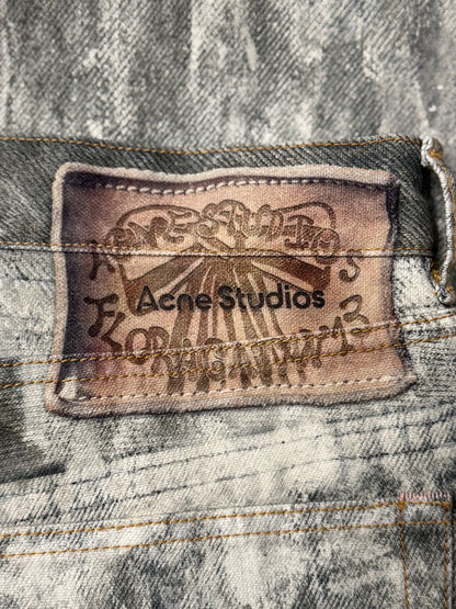 Acne Studios ‘Trompe L’œil’ Cold Grey Wide Leg Painter Denim