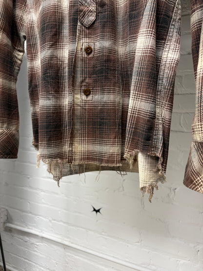 AW2005 Number (N)ine ‘The High Streets’ Raw Hem Mandarin Collar Flannel