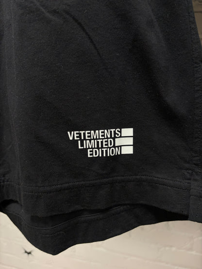 Vetements ‘Limited Edition’ Embroidered Logo Black Cotton Sweat Shorts
