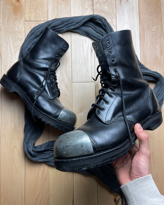 Vintage English Steel Toe Leather Combat Boots