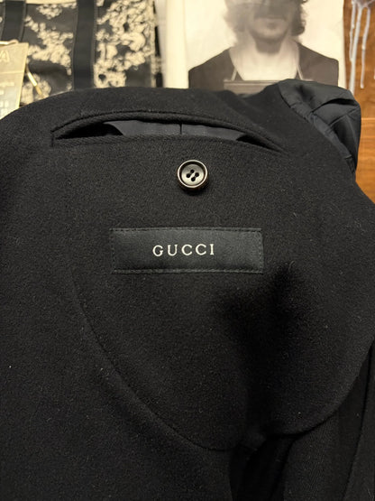 Vintage Gucci ‘Sharp Lapel’ Black Cotton Tailored Blazer