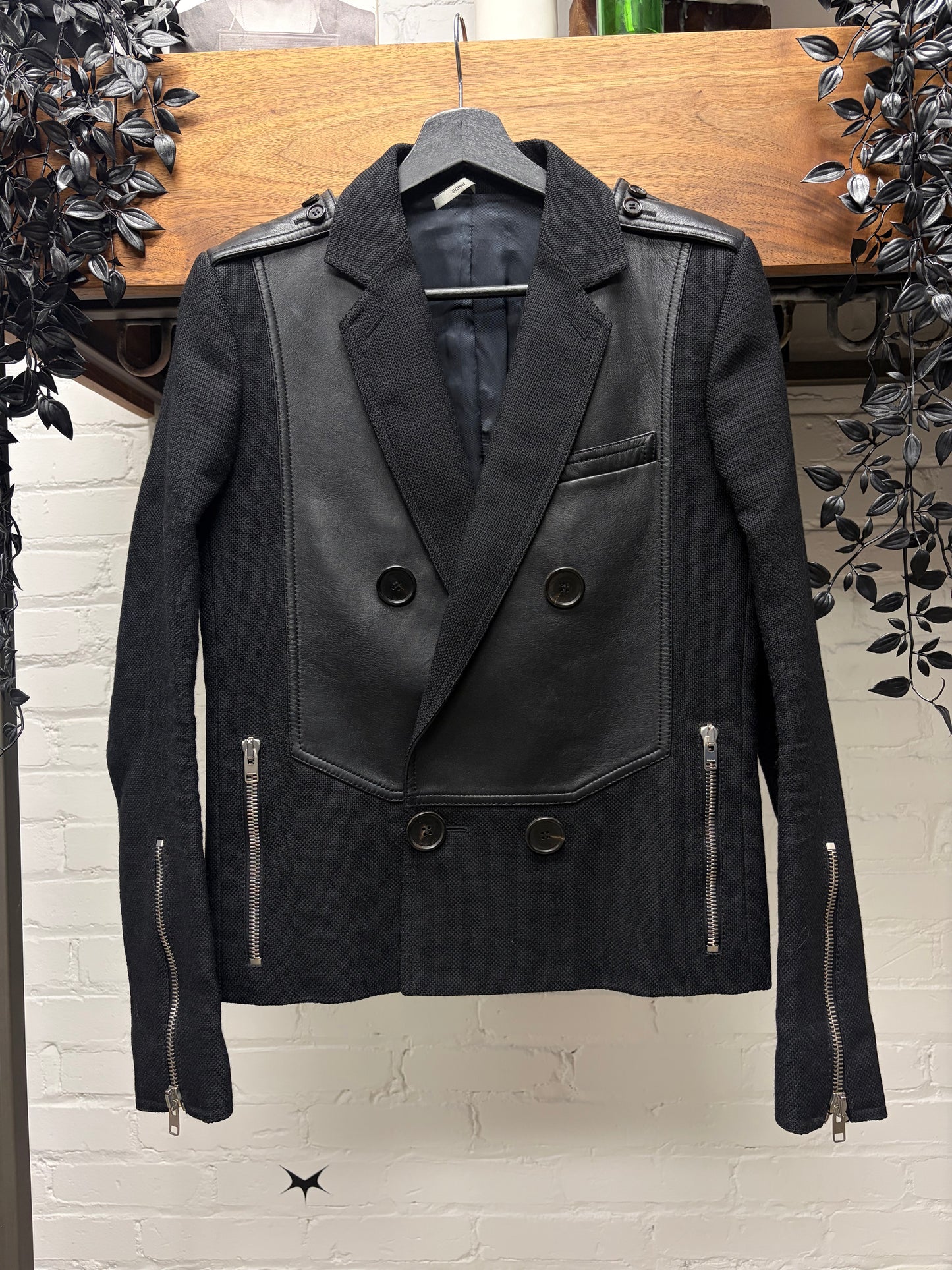 AW2007 Dior Homme by Hedi Slimane ‘Navigate’ Hybrid Lambskin Leather Double Breasted Jacket