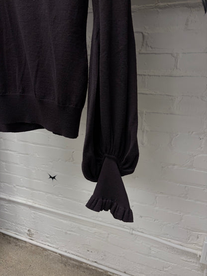 Alexander McQueen ‘Lee Alexander Era’ Flared Sleeve Low Cut Knit Top