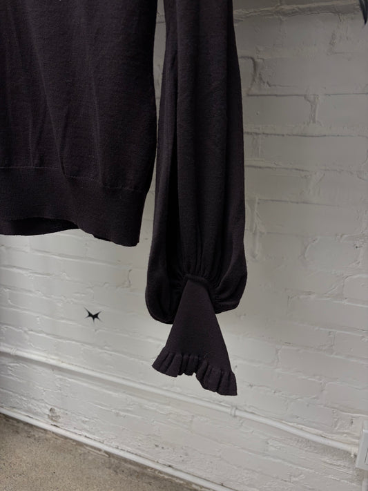 Alexander McQueen ‘Lee Alexander Era’ Flared Sleeve Low Cut Knit Top