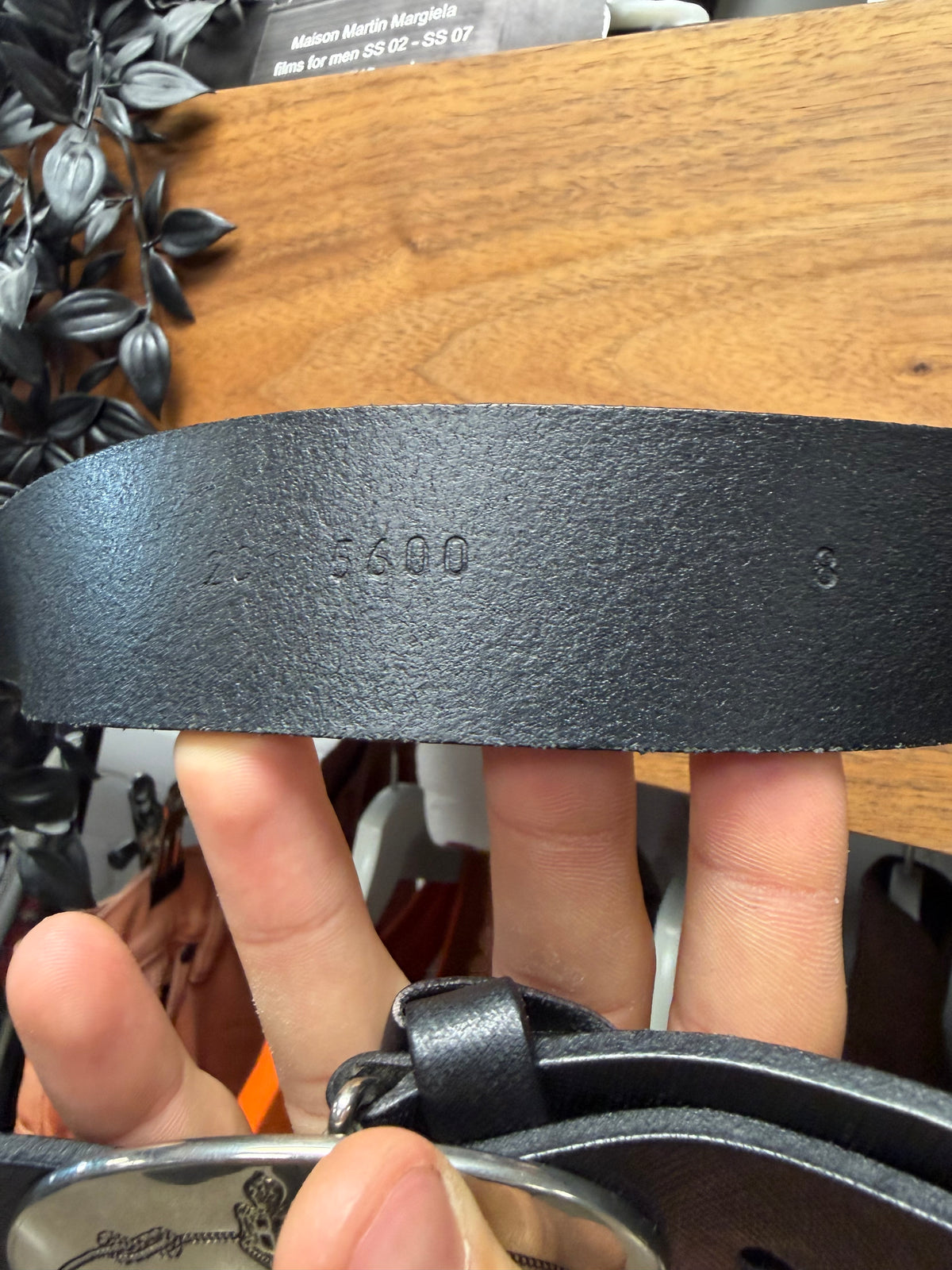 Prada Black ‘Saffiano’ Black Leather Belt with Silver Engraved Oval Buckle