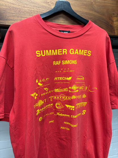 SS2019 Raf Simons ‘Summer Games’ Red Graphic T-Shirt