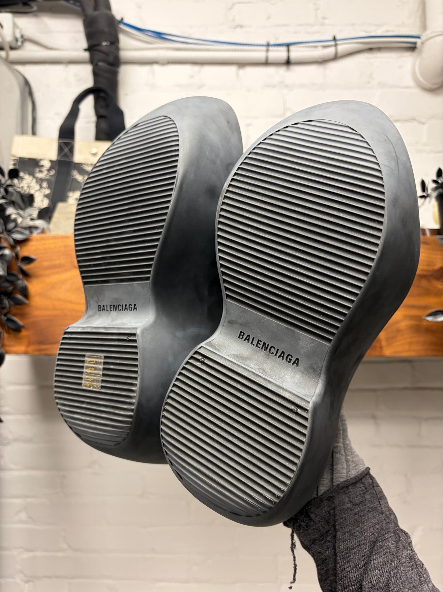 Balenciaga ‘Technoclog’ Matte Black Platform Mules