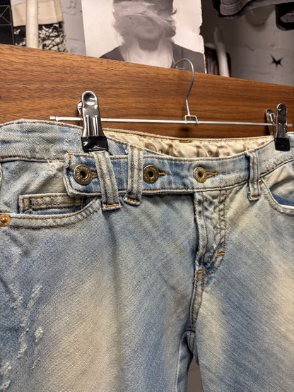 2000s Dolce & Gabbana Light Wash Blue Flared Leg Denim