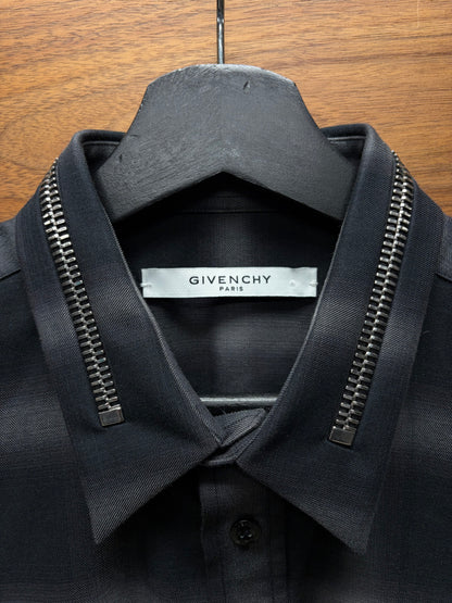 AW2017 Givenchy by Ricardo Tisci ‘Zip Collar’ Shadow Plaid Flannel Shirt