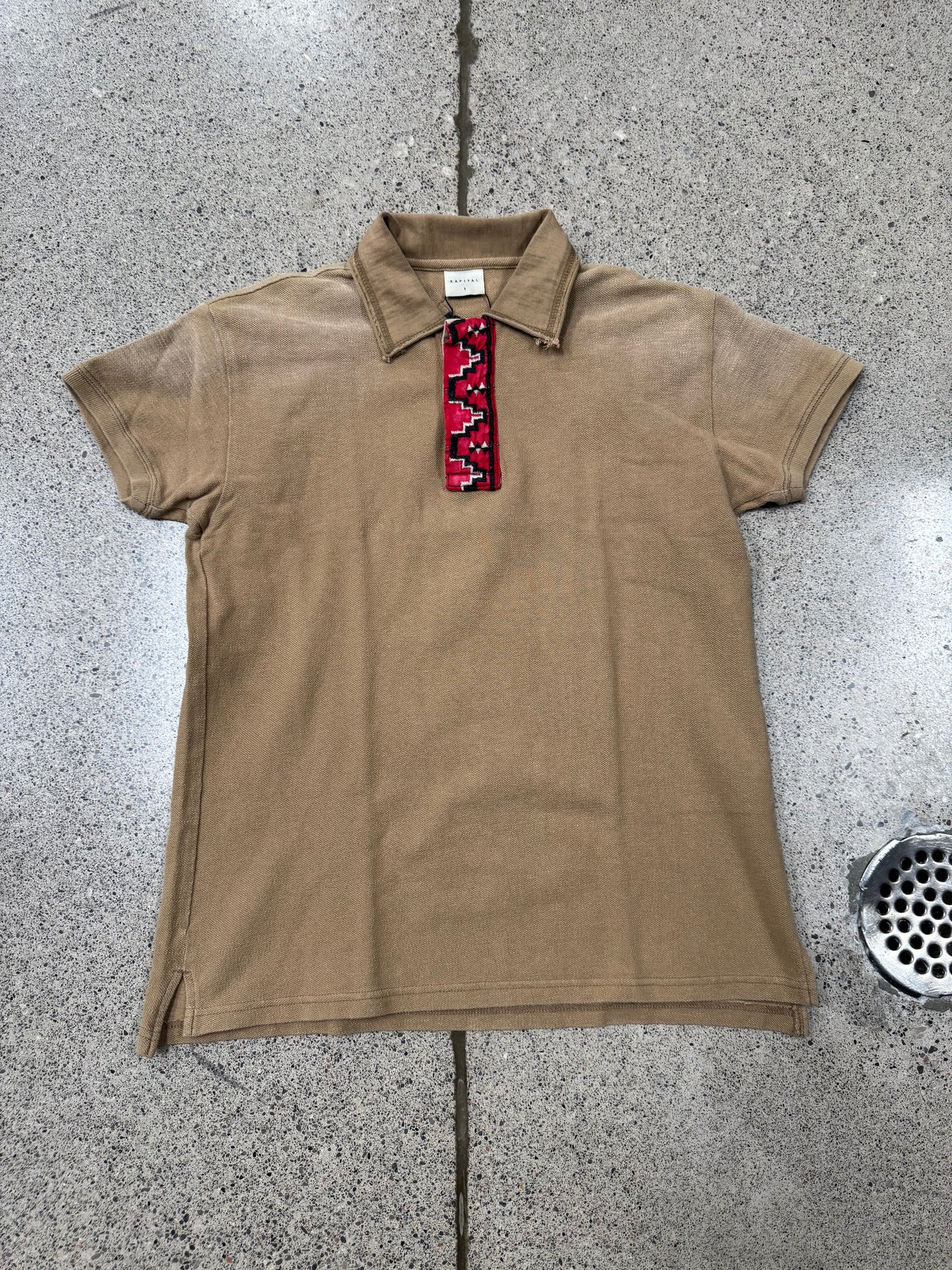 Kapital ‘Tapestry’ Garment Dyed Vintage Washed Polo