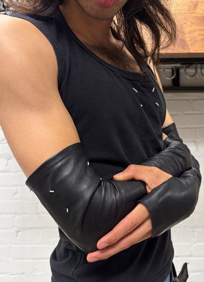 Maison Margiela Lambskin Leather Arm-Sleeves with Thumbhole Cutouts