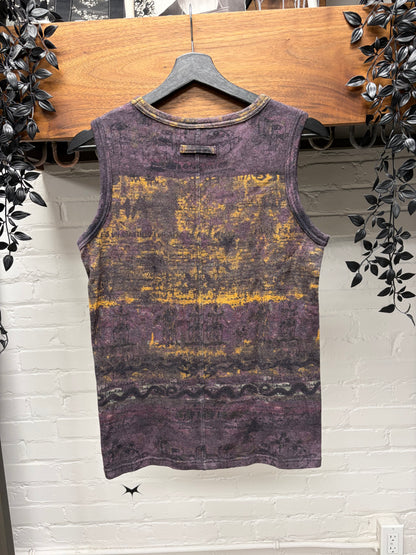 Vintage Jean Paul Gaultier ‘Spanish Mixed Art’ Purple/Yellow Sleeveless Tank Top