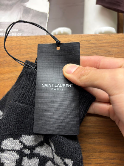 Saint Laurent Black Cashmere ‘Skeleton’ Gloves