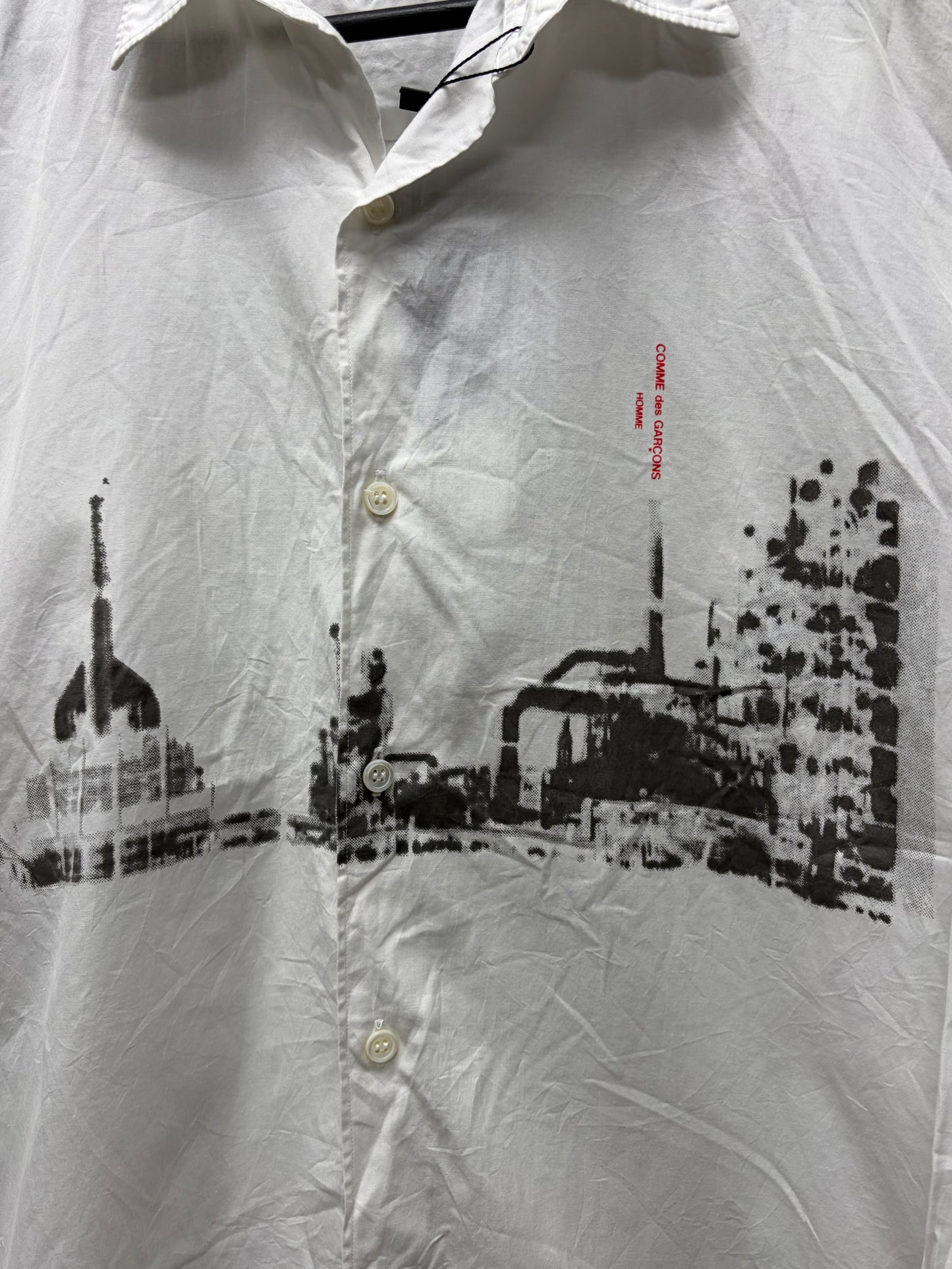 1991 Comme Des Garçons Homme ‘Cityscape’ White Button Up Shirt