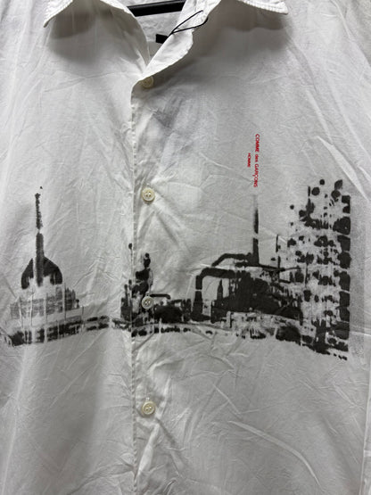 1991 Comme Des Garçons Homme ‘Cityscape’ White Button Up Shirt