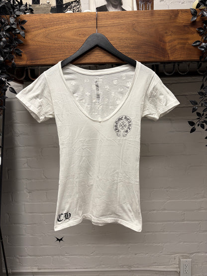 Chrome Hearts ‘RS3’ Scoop Neck Women’s White Graphic T-Shirt