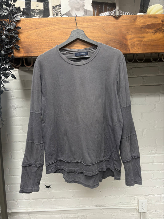 Undercover Multi-Layered Faded Black Thermal Long Sleeve Shirt