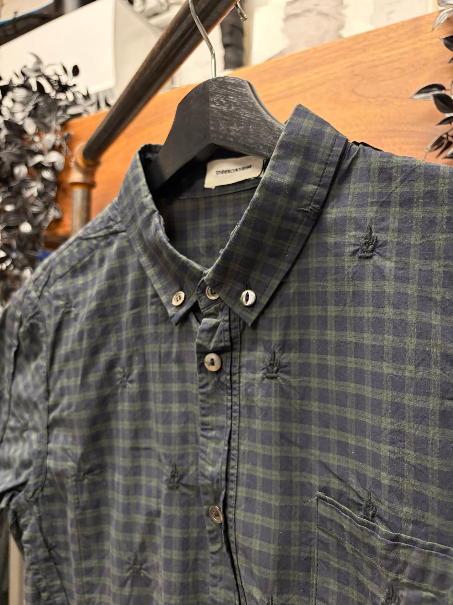 SS2013 Undercover ‘Middle Finger’ Plaid Short Sleeve Collared Shirt