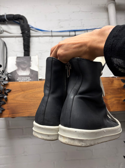 Rick Owens Dark Grey/Milk ‘Ramones’ High Top Sneakers