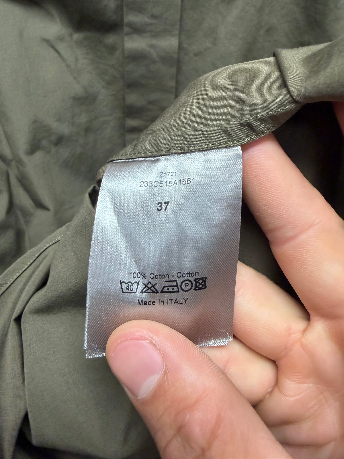 Dior Homme Dark Brown ‘Military Inspired’ Button up Shirt with Shoulder Epaulets
