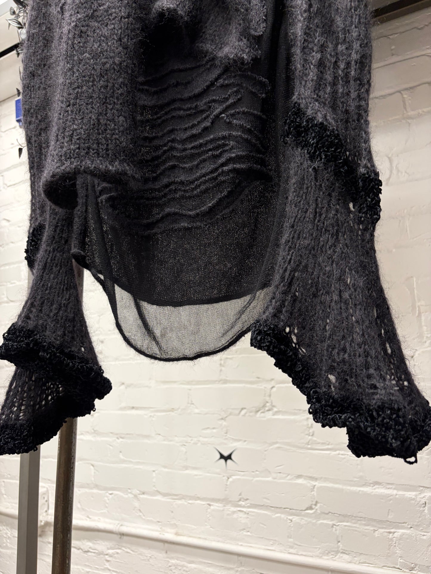 AW2007 Jean Paul Gaultier ‘Scarf Wrap’ Sheer/Mohair Blend Vampiric Knit Sweater