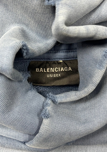 AW2023 Balenciaga ‘Paris Moon’ Faded Blue Hoodie