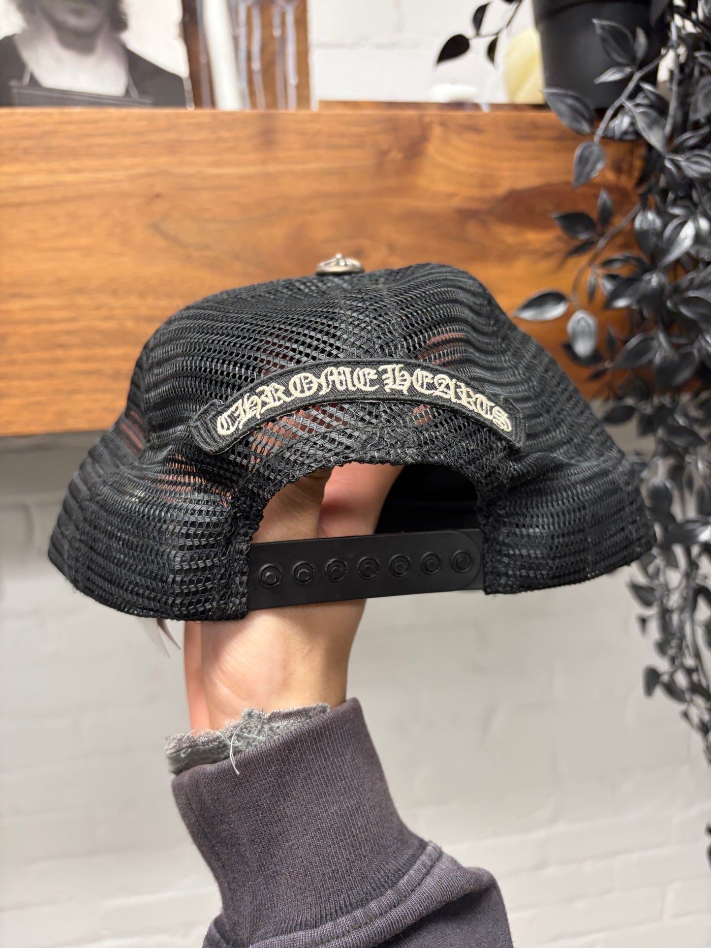 Chrome Hearts ‘Eye Chart’ Faded Black Mesh Trucker Hat