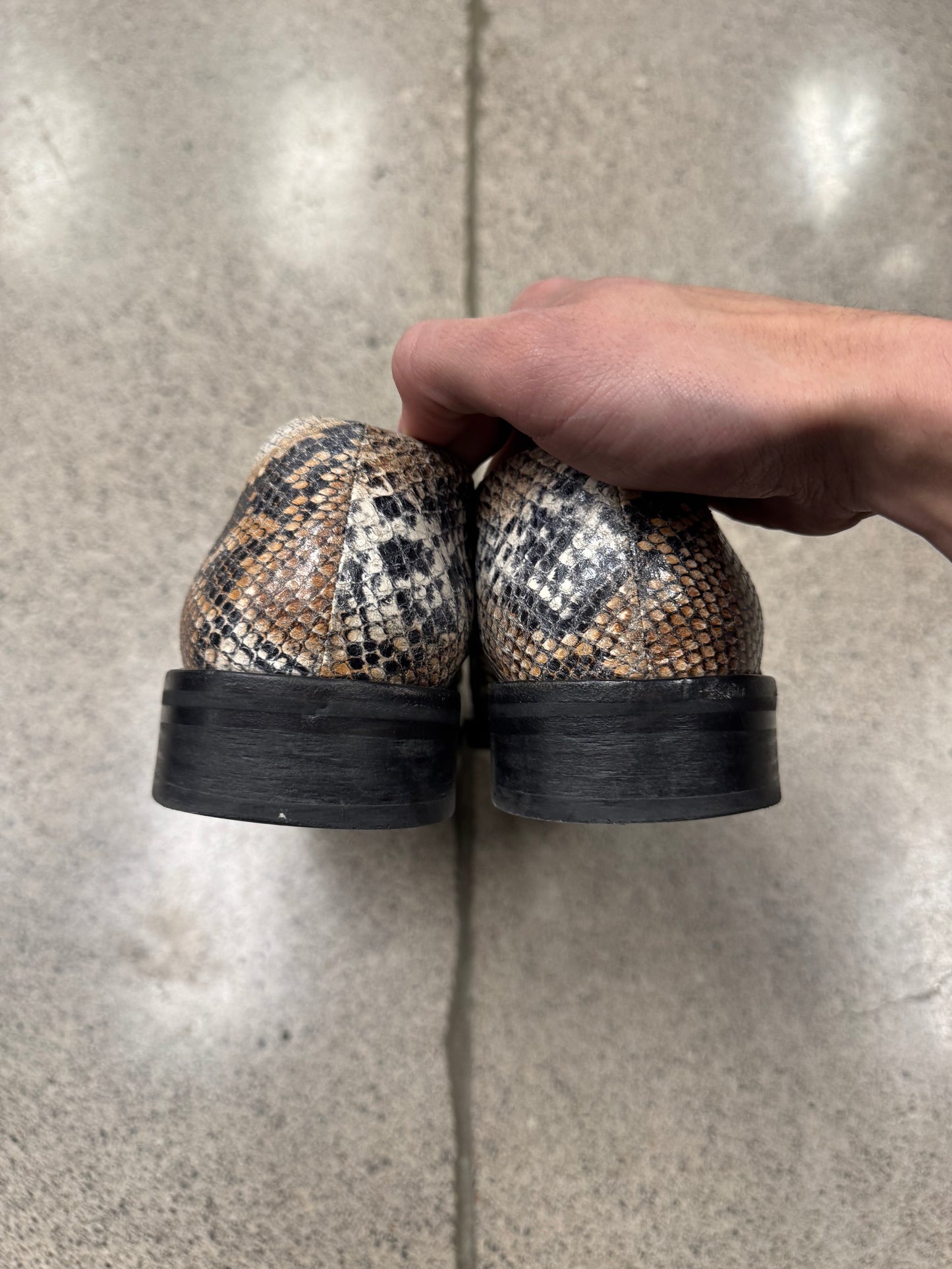 Martine Rose ‘Snakeskin’ Square Toe Leather Loafers