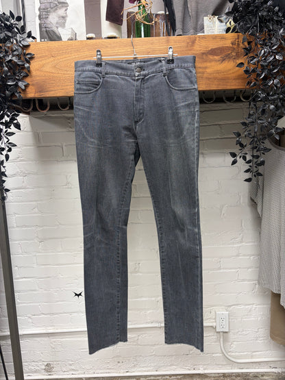 AW2008 Raf Simons Faded Black Corduroy Slim Cut Pants