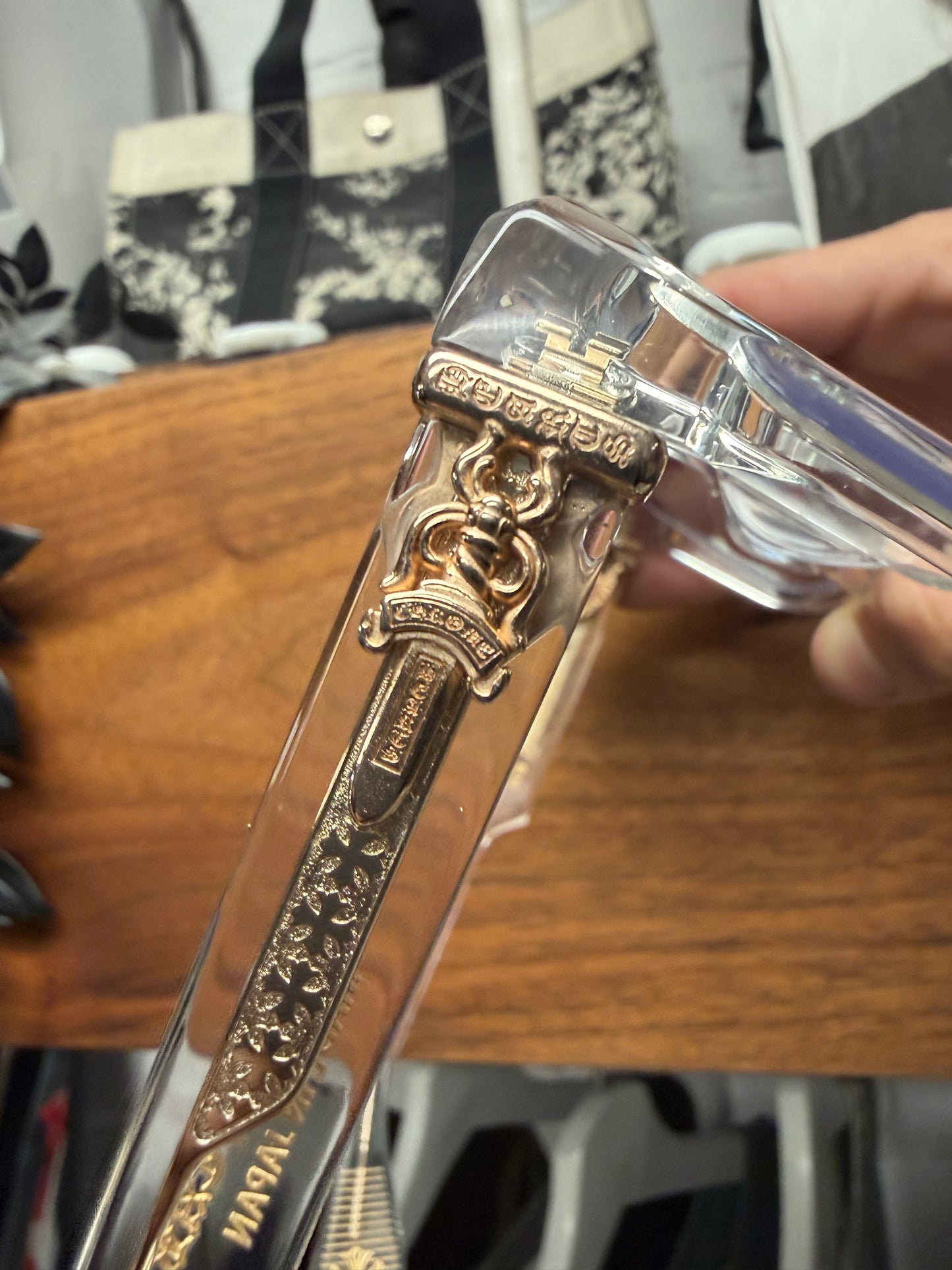 Chrome Hearts ‘Box Officer’ 18k Gold/Clear Frame Glasses